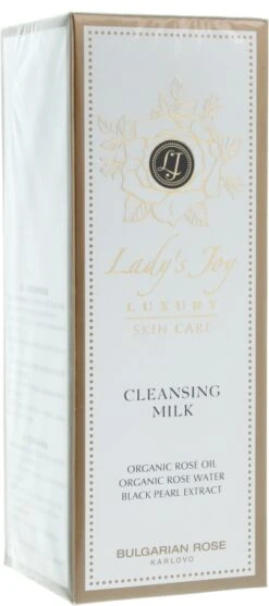 Luxuriöse Gesichtsreinigungsmilch Mit Bio Rosenöl, Rosenwasser Und Schwarzem Perlenextrakt