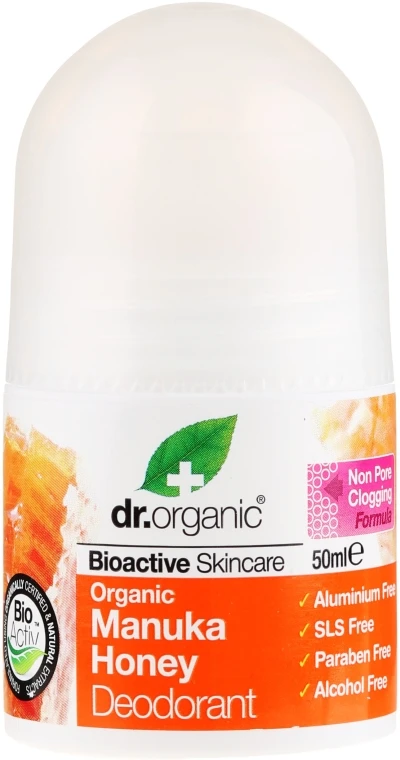 Dr Organic Deo Roll-on Mit Manuka-Honig